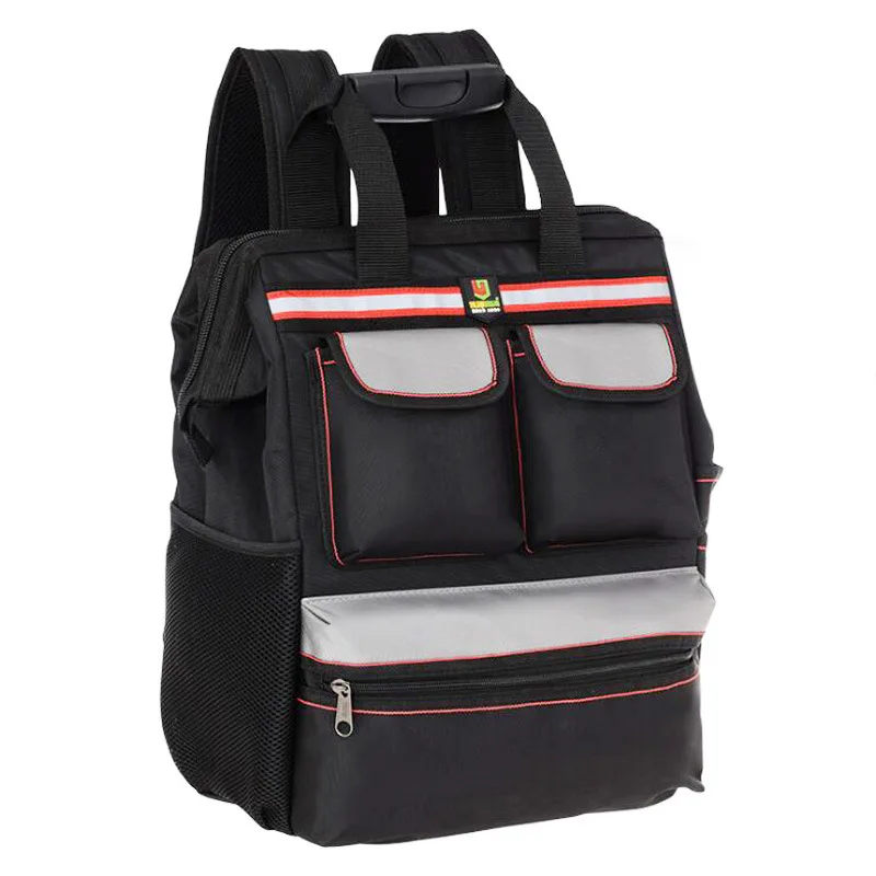 

Multi-functional Shoulder Thick Toolkit Backpack Large Capacity Wearable Canvas Backpack Electrician Maintenance Portable Tool B