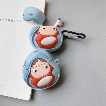 

3D Cute Cartoon Miyazaki Hayao Goldfish Ji On The Cliff Headphone Skin Cases For Apple Airpods 1/2 Silicone Protection Cover