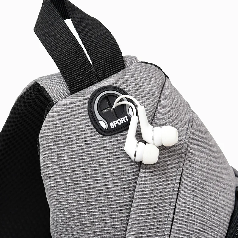 Usb Charging Waterproof Nylon Single Shoulder Bag Large Capacity Casual Unisex Crossbody Bag Women Travel Back Pack