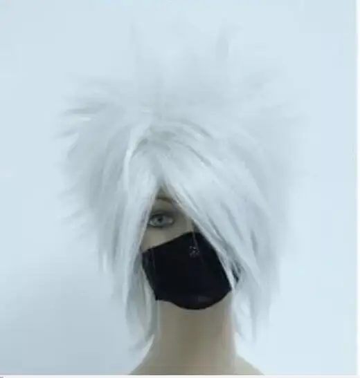 Hatake Kakashi Silvery Gray Anime Cosplay Costume Wig &gt&gtParty cosplays heat resistant free shipping | Тематическая одежда и