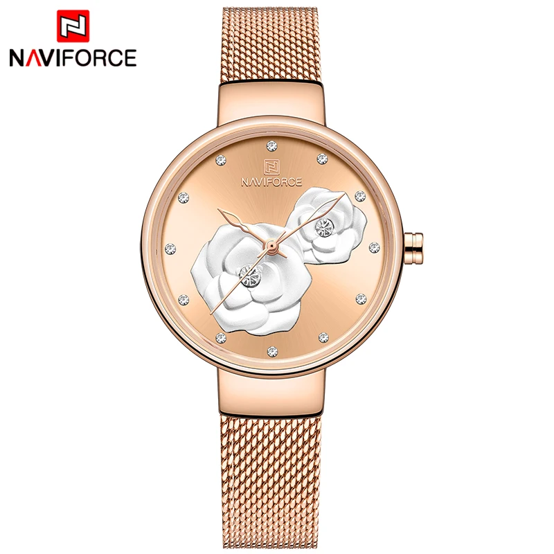 Часы наручные NAVIFORCE женские кварцевые роскошные брендовые простые