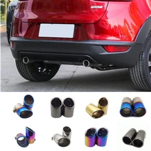 2X Car Exhaust Muffler Tail Pipe Tip Cover Trim For Mazda 3 Hatchback 2014-2019