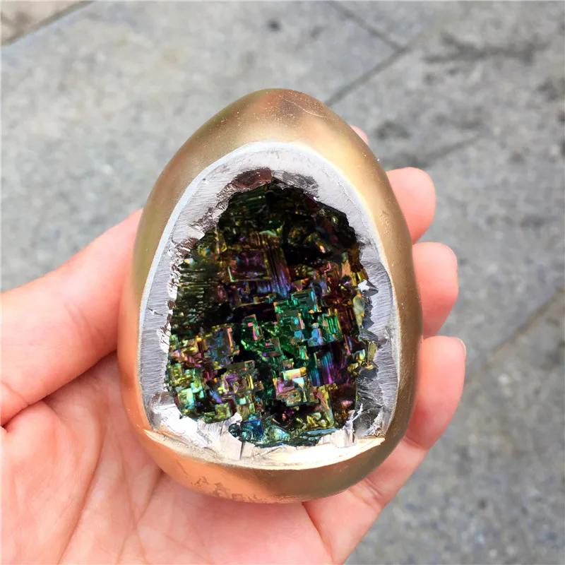 

Colorful Rainbow Bismuth Crystals Egg Geode Bismuth Metal Crystal Specimen Pyramid Energy Tower Home Ornaments As gift