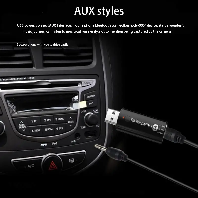 Портативный мини беспроводной Bluetooth 5,0 USB fm-приёмопередатчик адаптер 3,5 мм AUX MP3 Автомагнитола выход приемник стерео