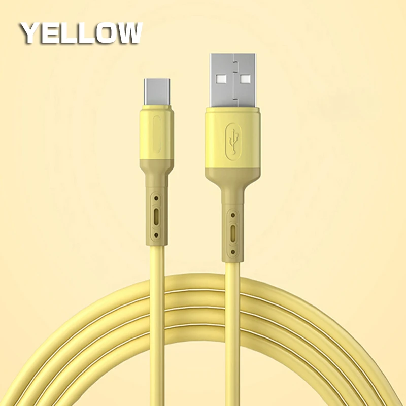 usb phone charger USB Type C Cable For Samsung S20 Liquid Silicone Data Cable USB C 3A Fast Charging For Huawei P40 Pro Xiaomi USB C Charger Wire iphone fast charger cable Cables