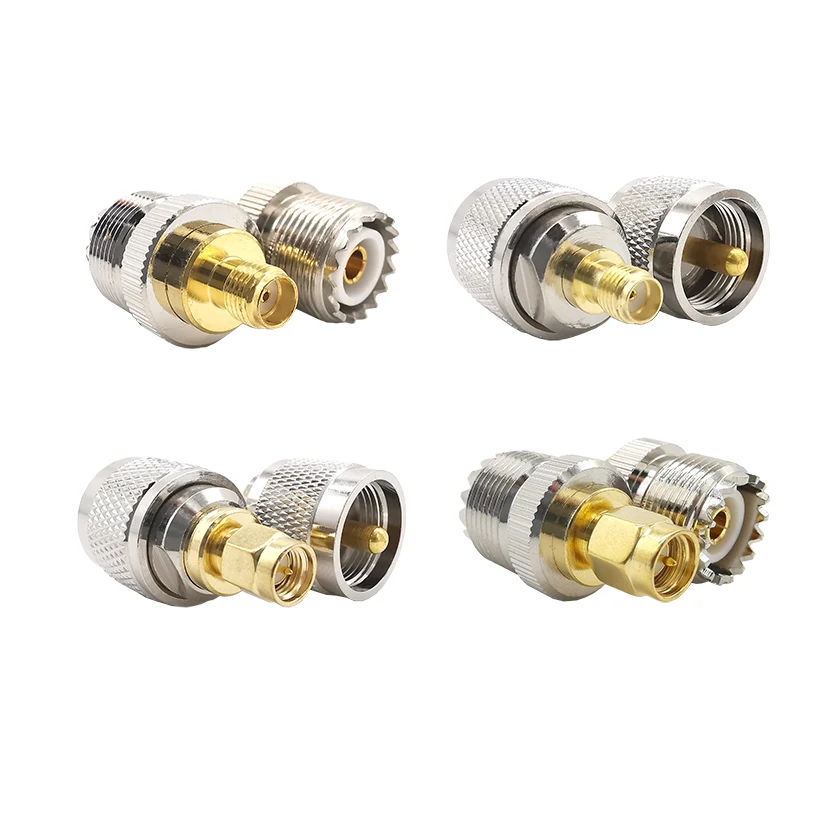 

4 Piece SMA to UHF PL259 SO239 Mount Connector CB Radio Adapter WiFi Antenna Adapter Nickel Gold Plated Test Converter Pack of 4