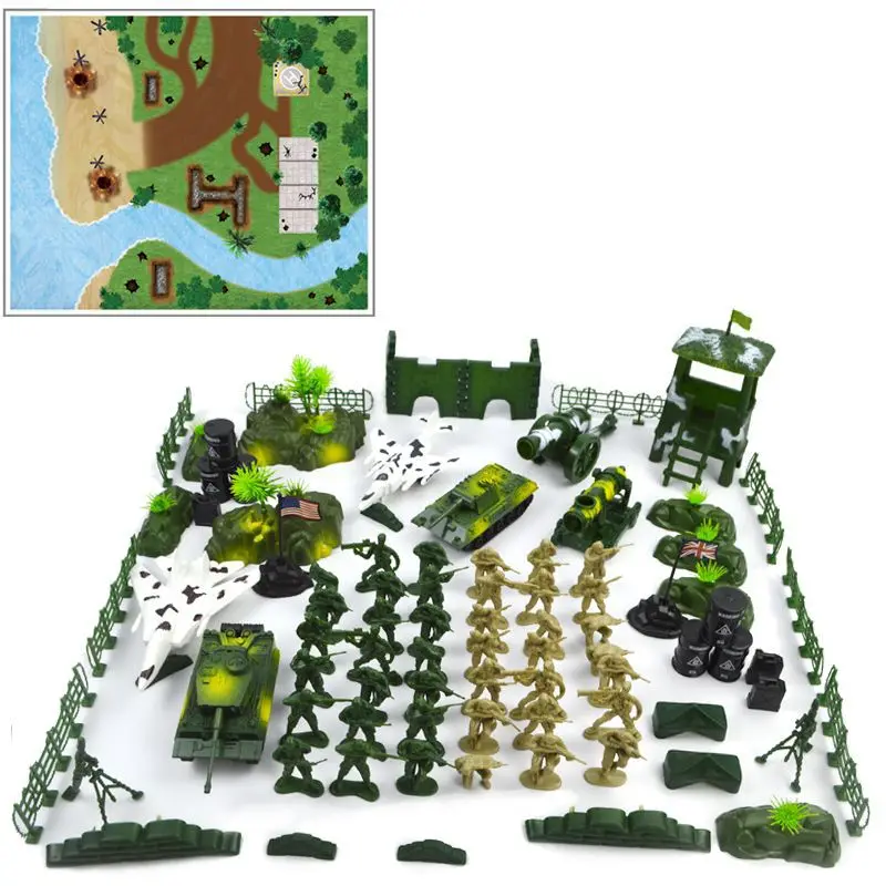 

Military Set DIY Assembled Military Soldier Model Toy Model Battle Military Sand Table Scene