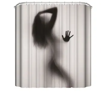

Human Shadow Shower Curtain Figure Home Digital Printing Shower Curtain Polyester Waterproof Bathroom Shower Curtain