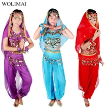 Belly Dance Costumes Kids Oriental Dance Girls Belly Dancing India Belly Dance Set Clothes Bellydance Child Kids Indian 6 Colors