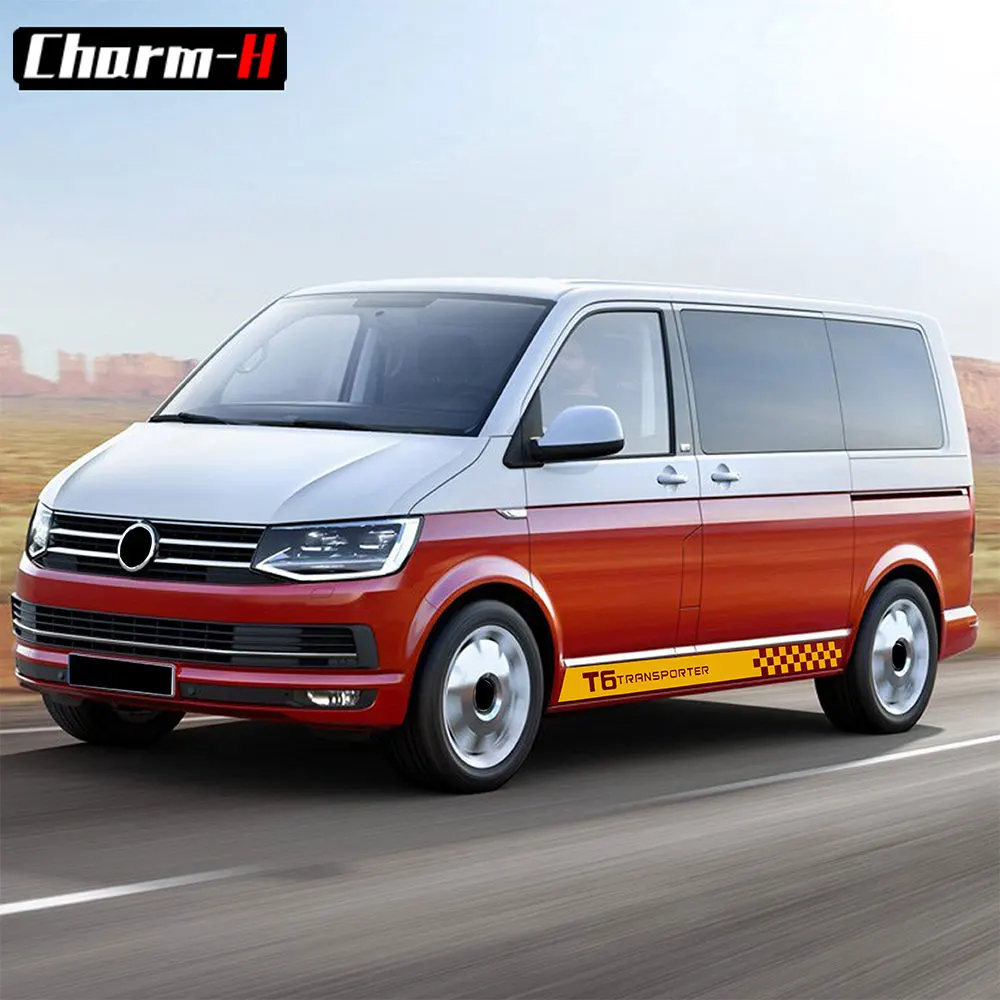 Наклейки на дверь автомобиля боковую юбку полосы наклейки для Volkswagen VW Transporter Multivan
