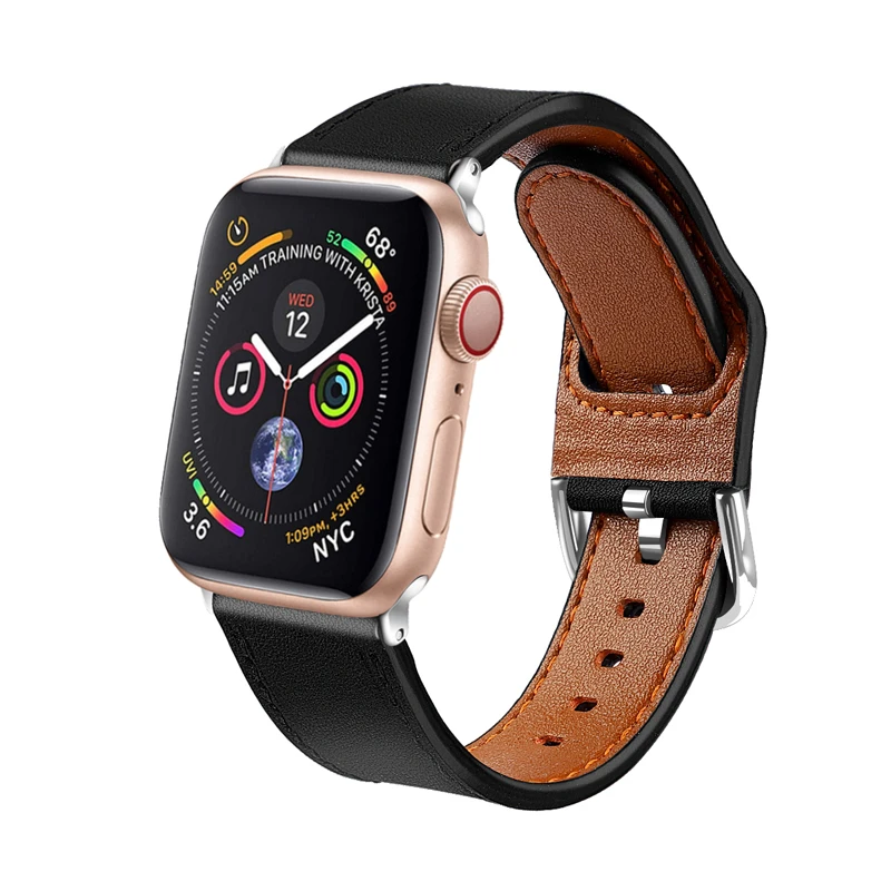 Ремешок для apple watch группа 4 3) 44 мм 42 мм Натуральная кожа Ремешок correa наручных часов iwatch, 4/3/2/1 38 мм 40 мм браслет аксессуары