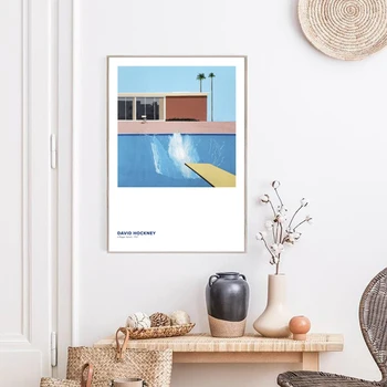 

David Hockney Art Prints Exhibition Vintage Canvas Poster Abstract Artwork Painting Wall Pictures for Living Room Wall Art Decor