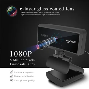 

HXSJ S3 5 Million Pixels Auto Focus Webcam HD 1080P Webcam Built-in Microphone High-end Video Call Web Camera for PC Laptop