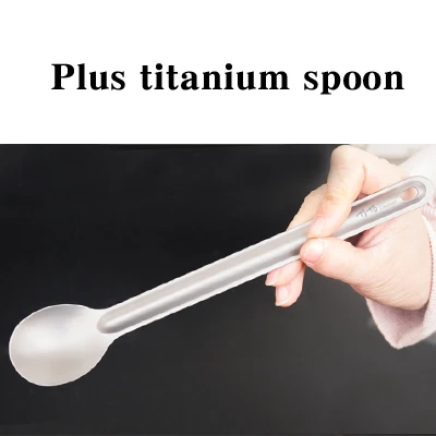 Spoon TiTo Титановая Ложка с длинной ручкой, посуда, портативные походные столовые приборы, удобные титановые Spork, Экологичная титановая вилка - Цвет: Spoon