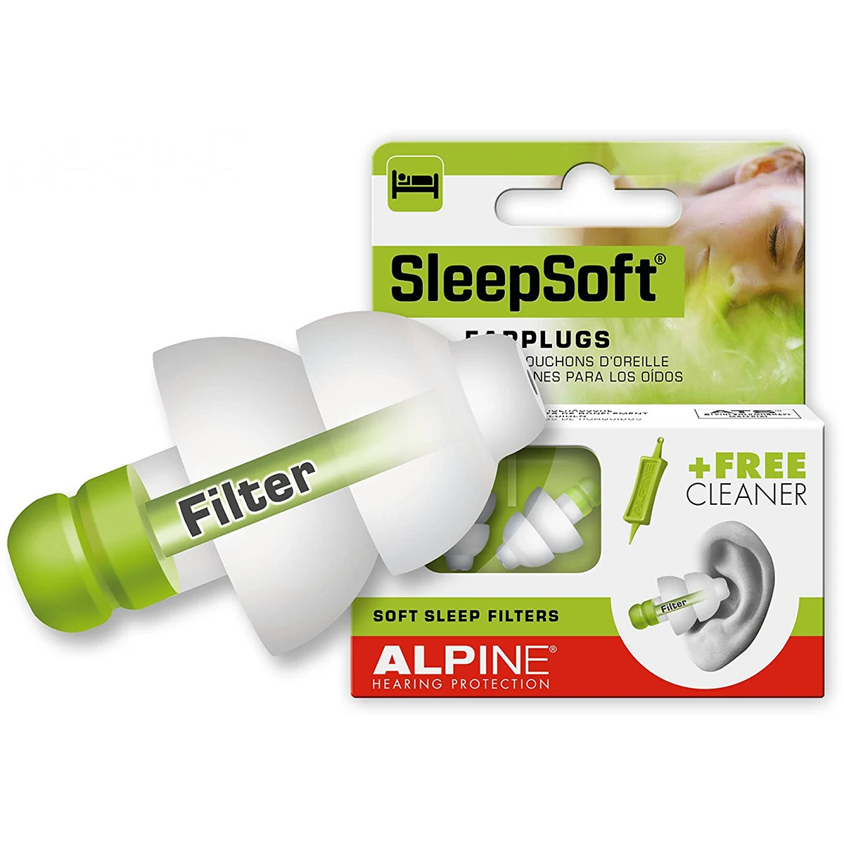 Alpine Sleepsoft дорожные беруши для сна Анти Храп сон храп шум плавать беруши плюс Блок Крепление S ребенок L взрослый