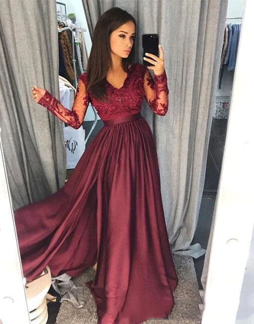 sexy-burgundy-v-neck-lace-sheer-long-sleeves (1)