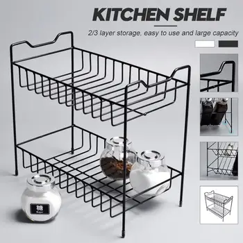 

3 Layer Iron Kitchen Spice Organizer Rack Multifunction Storage Shelf Kitchen Cabinet Bathroom Organizer Kitchen Storage Rack