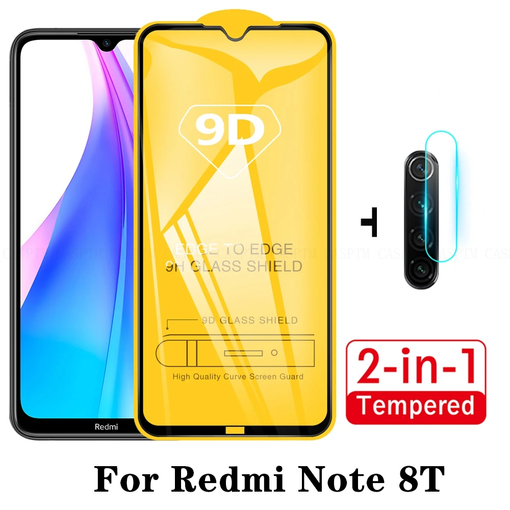 

2 in 1 9D Tempered Glass For Xiaomi Redmi Note 8 8T Screen Protector Glass & Back Camera Lens Glass Film For Redmi 8 8A K30 film