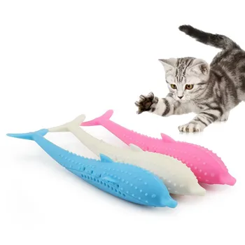 

Soft Silicone Cat Mint Simulation Toy Fish Cat chew toy cat toothbrush tools