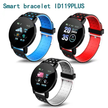 

ID119PLUS New Smart Bracelet Bluetooth Fitness Watch Heart Rate Blood Pressure Tracker Waterproof Watches Touch Screen Clock