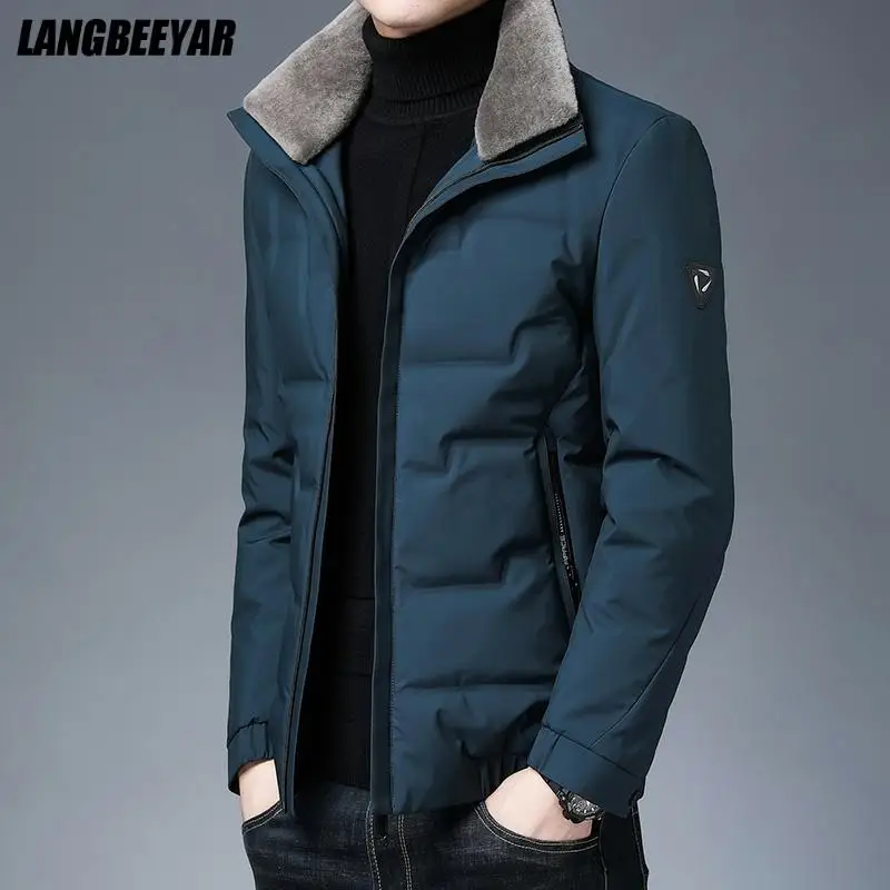 2022 зимняя брендовая Повседневная модная пуховая куртка с меховым воротником