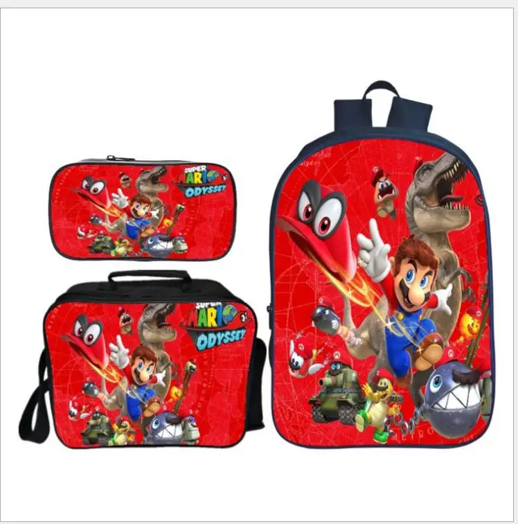 Новое поступление 3 шт./компл. печати 3D Super Mario детские рюкзаки для детей с персонажами из мультфильмов школьные ранцы для мальчиков школьные сумки для девочек Mochilas - Цвет: as pictures