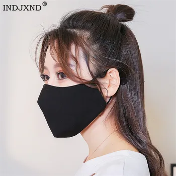 

INDJXND Spring Winter 3D Mask Cotton Thin Personality Adjustable Mask Men Women Dustproof Earloop Face Mouth Masks Summer Autumn