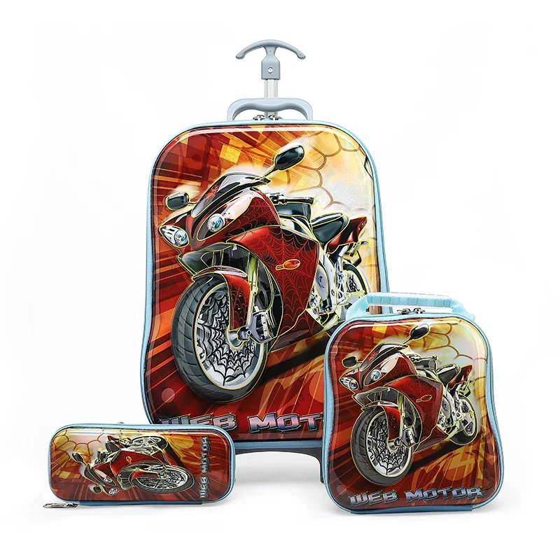 Детский чемодан для путешествий на колесах 3D аниме стерео студенческий комплект