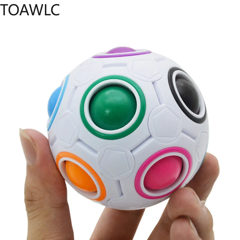 

Funny Creative Magic Cube Spherical Speed Rainbow Puzzles Ball Football Kids Educational Learning Puzzle Toys for Children Adult