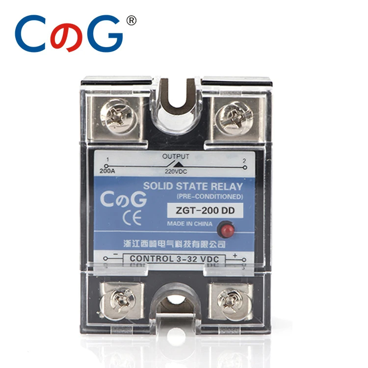 

CG SSR-120DD 150DD 220V 380V 600V Single Phase JGX DC Control DC Heat Sink 3-32VDC To 5-220VDC 120A 150A DD Solid State Relay