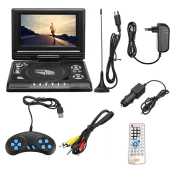 7.8 인치 휴대용 HD TV 홈 자동차 DVD 플레이어 VCD CD MP3 DVD 플레이어 USB 카드 RCA TV Portatil 케이블 게임 16:9 회전 LCD 화면
