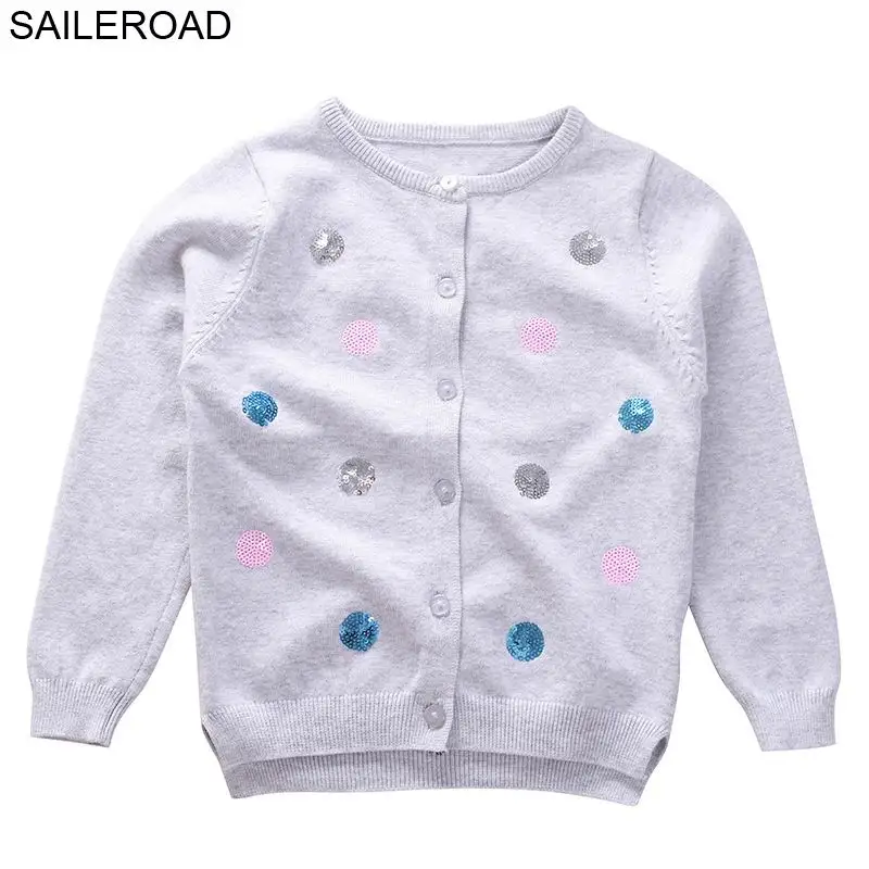 SAILEROAD 2-7 лет свитер девушка однобортный малыш кардиган единорог вышивка детские свитера для детской одежды - Цвет: W19305 sweater