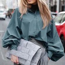 

Shirts For Women Office Lady Long Sleeves Autumn 2021 Solid Fashion Lapel Neck Single-Breasted Female Elegant Simple Shirts