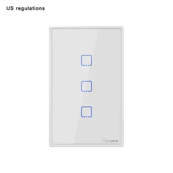 

T0US TX Wifi Smart Wall Light Switch Timer 1/2/3 Gang Support Voice/APP/Touch Control Works With Alexa Google Home IFTTT