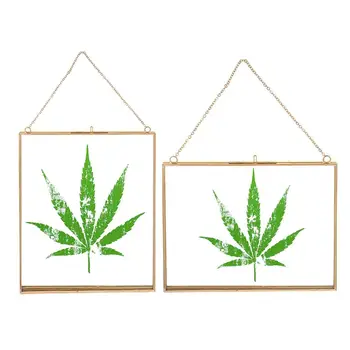 

Metal Retro Hanging Glass Dried Flower Photo Frame Plant Specimen Clip Simple Modern Photo Wall Decoration Picture Frame 25x20cm