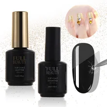 1 garrafa 15ml uv de resina curável diamante sem limpeza superior casaco unha gel polonês glitter pó aferidor embeber fora temperado diy ferramenta da arte do prego(China)