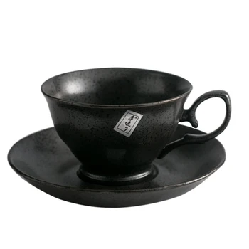 

Creative Retro Ceramic Coffee Cupreusable Black Turkish Coffee Cups Japanese Tea Set Breakfast Tazas De Cafe Espresso Cup BE50CC