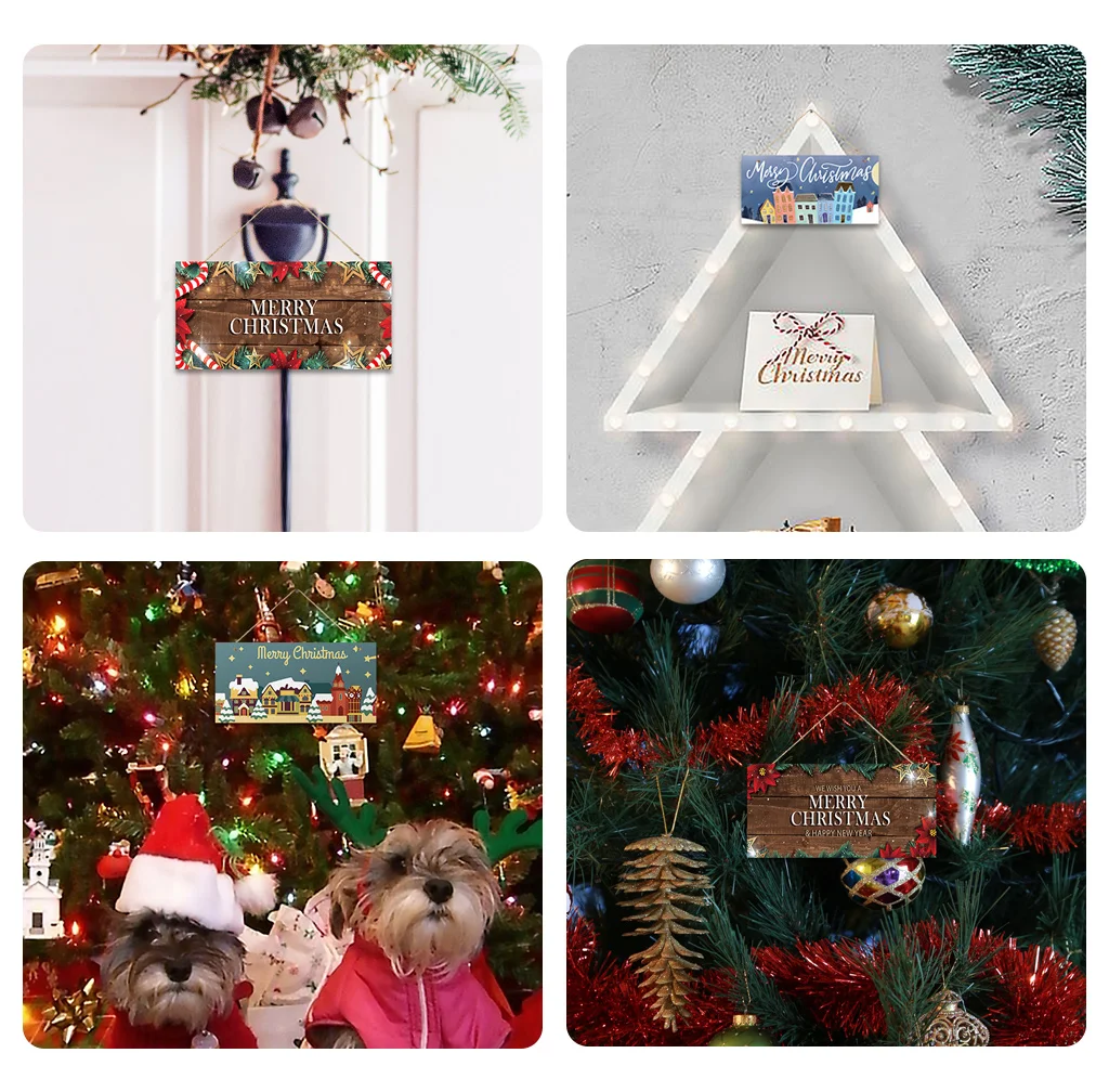 Christmas Wood Hanging Signs - Festive Decor for the Holidays Christmas Wood Hanging Signs - Festive Decor for the Holidays