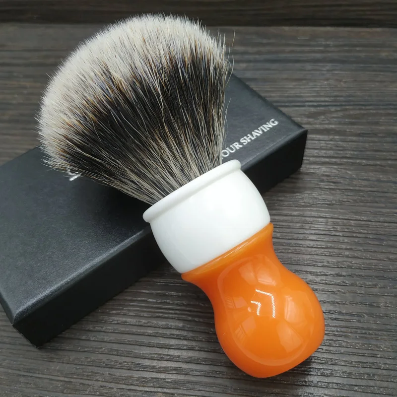 Dscosmetic 26 морковь смолы ручка двойное барсук волосы и синтетические волосы смешанные узлы щетка для бритья для мужчин Бритье влажные инструменты