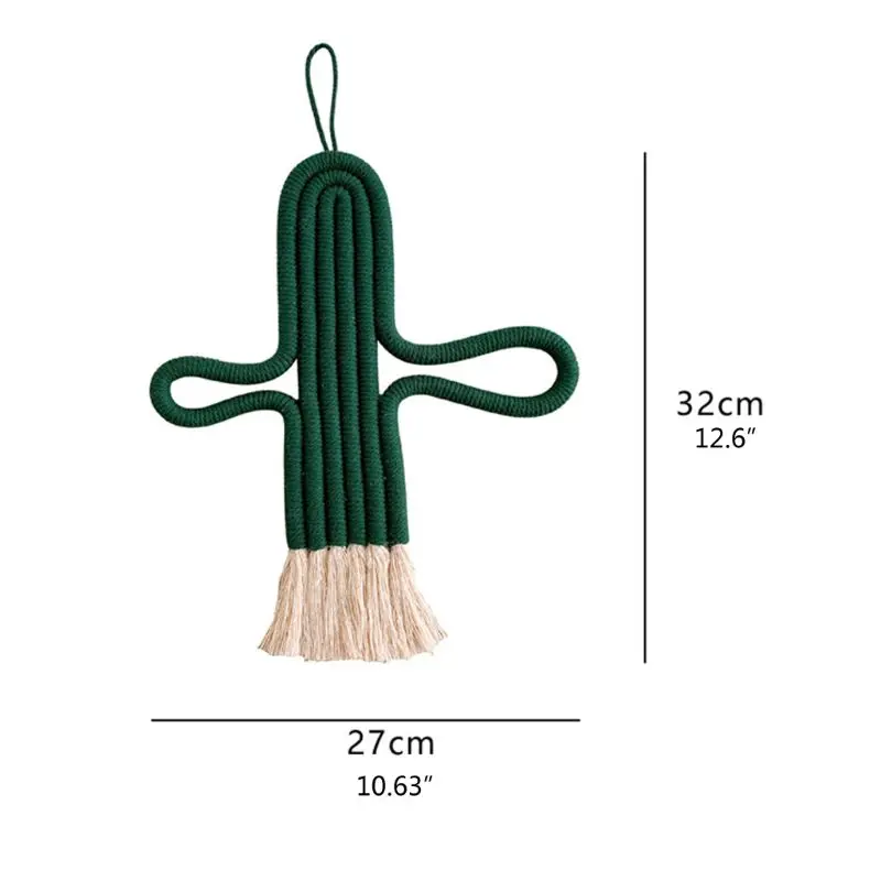 

Macrame Wall Hanging Boho Home Decoration Cactus Charm Car Hand-woven Tapestry R2JF