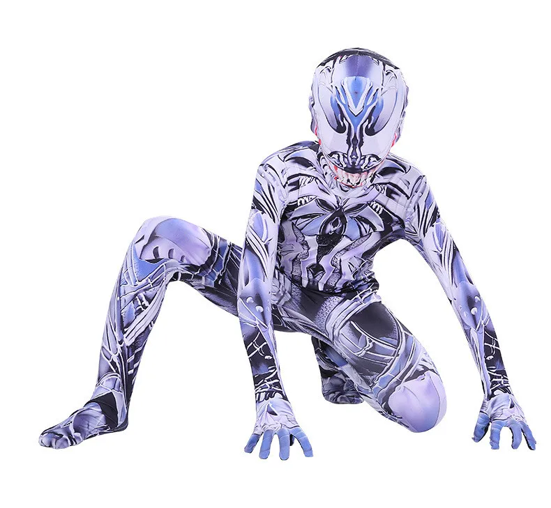 Фильм Venom "Eddie" Brock Symbiote Косплей Костюм AOT детский черный комбинезон боди Хэллоуин обтягивающий костюм