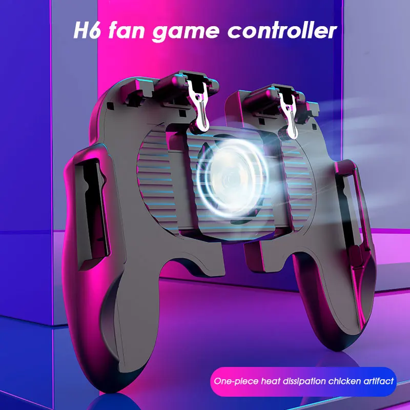 H6 Cooling Fan Portable Smartphone Gamepad & Multifunctional Joystick Games Mobile Game Controller