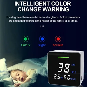 

Laser PM2.5 Detector tester Gas monitor Digital Air Quality Monitor Gas analyzer Temperature humidity meter Diagnostic tool #G