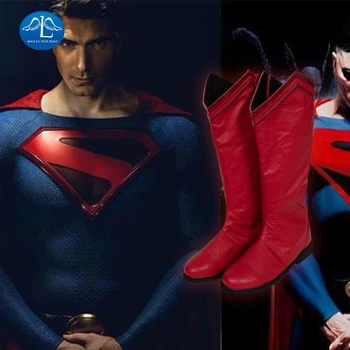 

Superman KINGDOMCOME Cosplay Boots Superhero Superman PU Leather Shoes For Halloween Adult Men