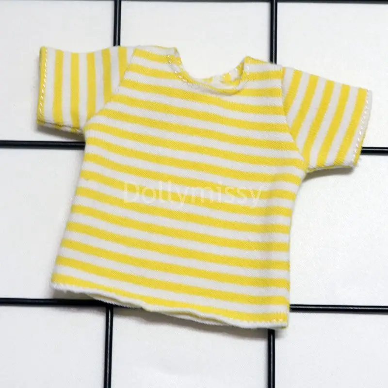Новая кукла Blyth одежда полосатая рубашка с короткими рукавами для Blyth, Licca, Pullip, Azone, Barbies кукла 1/6 Аксессуары Одежда