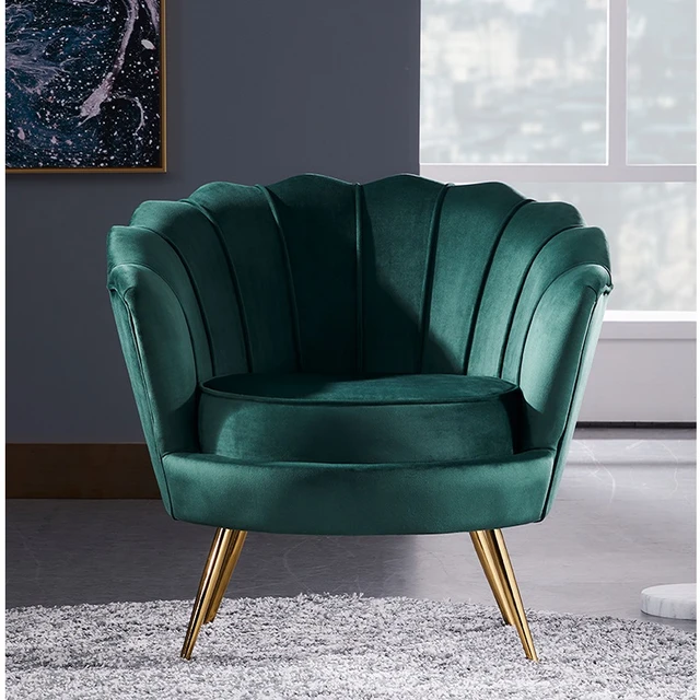 Chaise de salon en velours pour chambre à coucher, petit fauteuil  rembourré, à Accent, meubles modernes, U-BEST - AliExpress