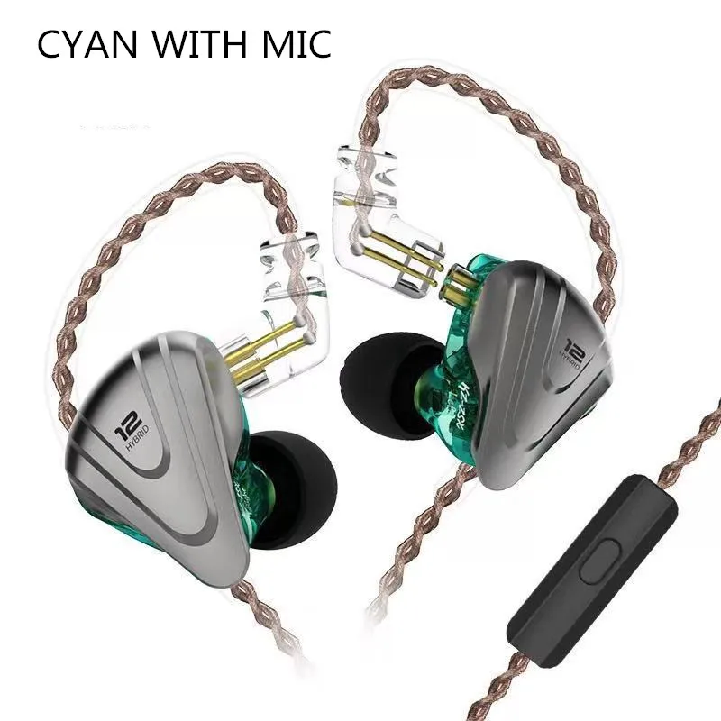 KZ ZSX Терминатор 5BA+ 1DD 12 блок гибридные наушники-вкладыши HIFI металлическая гарнитура Музыка Спорт ZS10 PRO AS12 AS16 ES4 ZSN PRO DMG DMS - Цвет: zsxcyan with mic