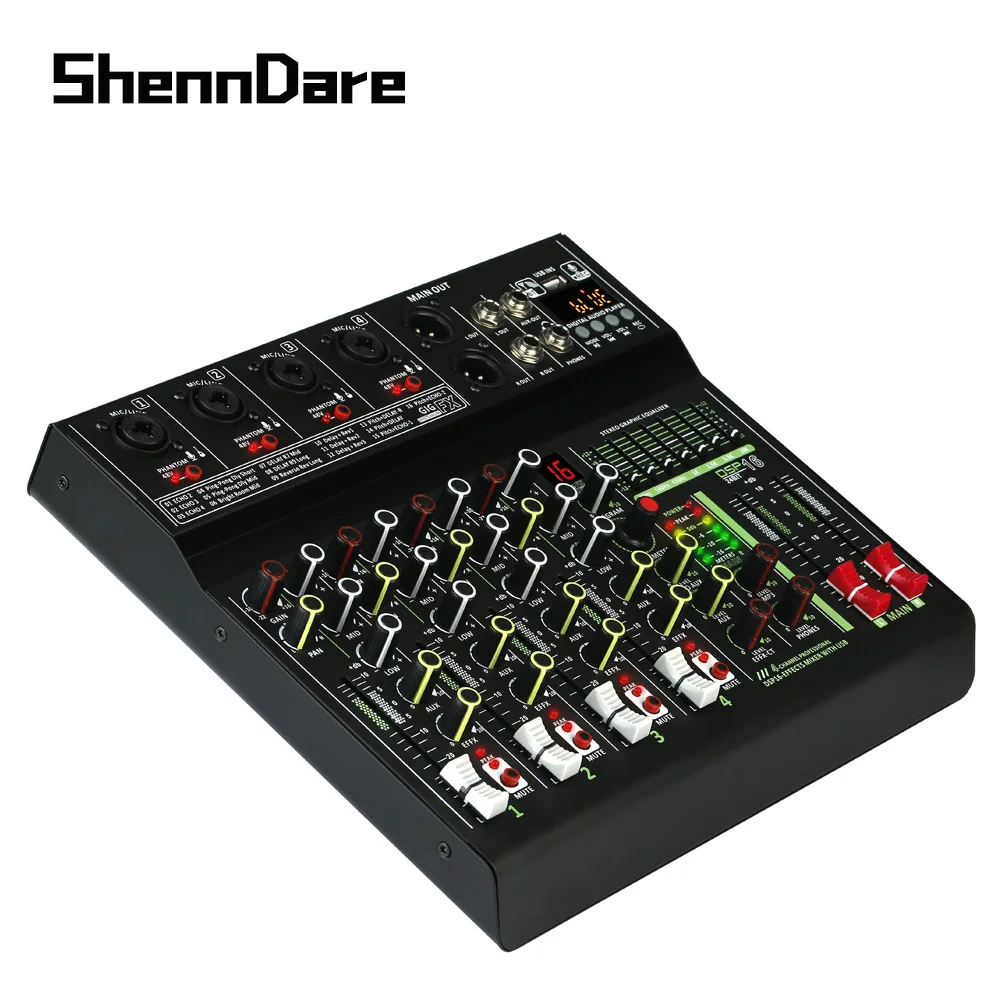 Misturador de Áudio Reprodução do Computador Shenndare Profissional Effector Usb Bluetooth Monitor Gravação dj Mixer 48v Fantasma Td-16 16 Dsp - Image 4