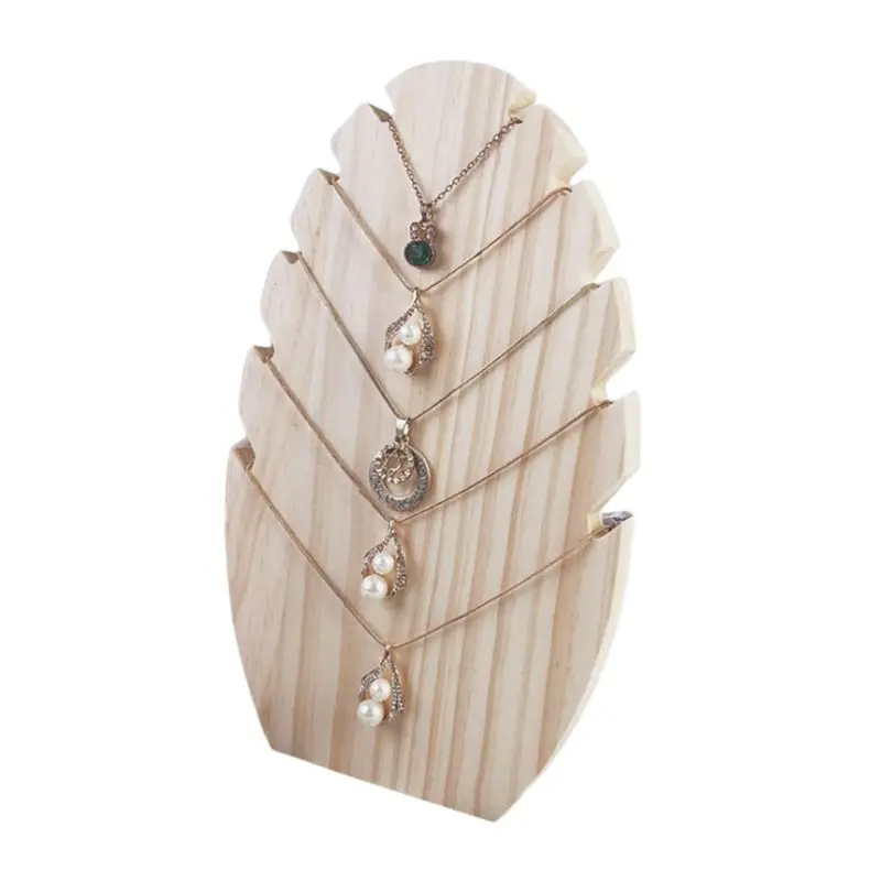 

High Quality Natural Wood Adjustable-Length Necklace Holder Display Board 9.5*15.5*26cm