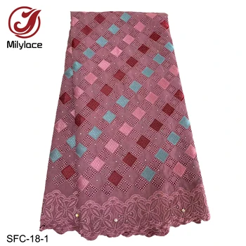 

2019 New Design High Quality Swiss Voile Laces African Embroidered Dry Cotton Lace Fabric Nigerian Voile Lace SFC-18